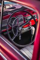steering wheel of a vintage car