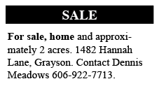 For Sale: Home and Property